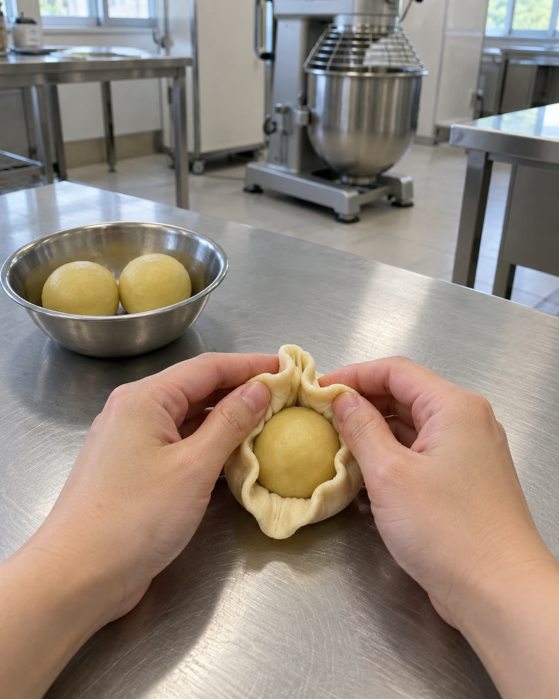 綠豆椪製作教學示意