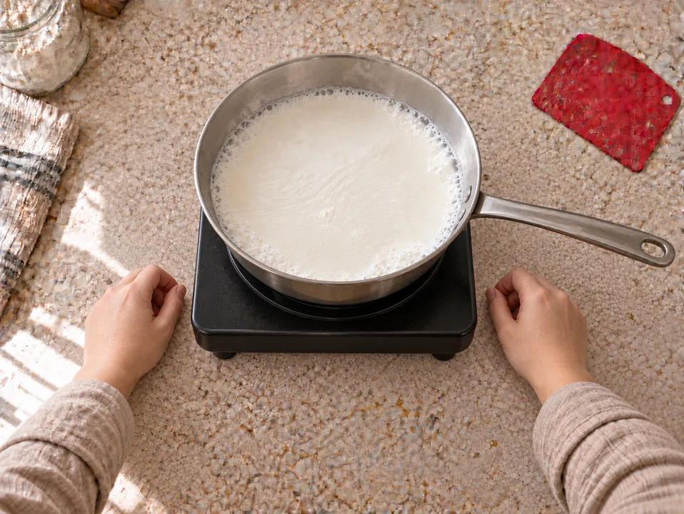 煮鮮奶（AI 示意圖）